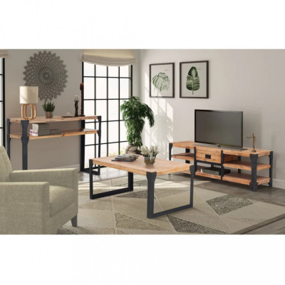 vidaXL Set mobilier de sufragerie, 3 piese, lemn masiv de acacia foto