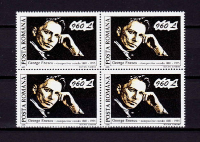 RO 1995 LP 1376 &amp;quot;40 de ani m. George Enescu&amp;quot; , bloc de 4 marci , MNH foto