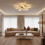 Lustra LED HALESA Magno cu telecomanda, cristal, 66W, dimabila, aurie