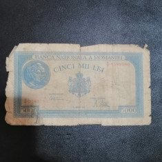 Bancnota CINCI MII LEI - 5.000 Lei - 21 August 1945 - uzata