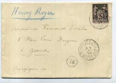 France 1899 Postal History Rare Cover Paris to Gand Belgium D.573 foto