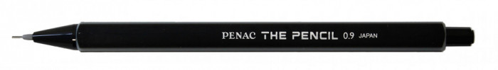 Creion Mecanic Penac The Pencil, Rubber Grip, 0.9mm, Varf Plastic - Corp Negru
