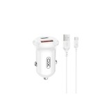 Incarcator auto mini USB 30W USB Type-C USB-A cu cablu 1m Type-C Cod: XO-CC69-NB103 Automotive TrustedCars