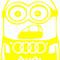 Sticker auto &quot;Audi minion&#039;&#039;, 20x14cm, galben