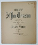 LITURGIA ST IOAN CHRISOSTOM , COMPUSA IN TERZET PENTRU SCOLARI de JOAN VIDU , 1896