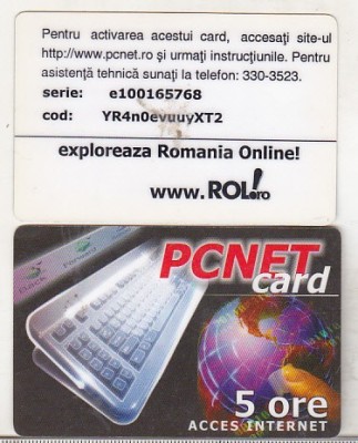 bnk card Cartela acces internet - PCNET card 5 ore - RO-PCNET-009 foto