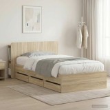 Cumpara ieftin Cadru de pat cu depozitare si tablie Stejar Sonoma 75 x 190 cm