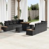 VidaXL Set de canapele pentru grădină 11 pcs Negru Rattan poli