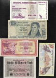 Set 5 bancnote de prin lume adunate (cele din imagini) #370