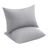 Set 2 huse pentru perna Lifewit, 50 x 80 cm, microfibra, gri