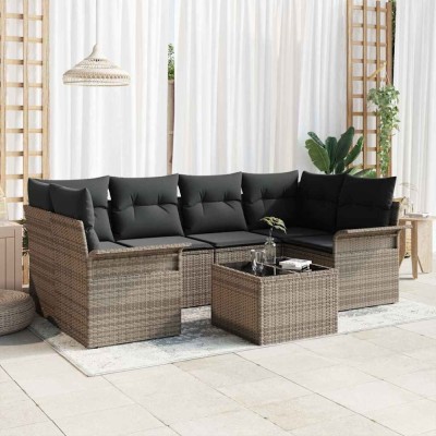 vidaXL Set de canapele pentru grădină Manual 7 pcs Gri 55 x 55 x 37 cm 3353928 foto