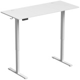 HOMCOM Birou Reglabil pe &Icirc;nălțime cu 3 Memorii, Display LED, C&acirc;rlige, Plăci Aglomerate din Lemn, 140x60x72-118 cm, Alb | Aosom Romania