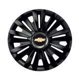 Cumpara ieftin Set 4 capace roti Negre Cu Inel Cromat Royal R16 pentru gama auto Chevrolet, Autohelix MSA
