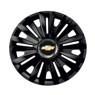 Set 4 capace roti Negre Cu Inel Cromat Royal R16 pentru gama auto Chevrolet foto