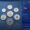 Lot 25,50 Ore + 1 Krone, 2, 5, 10, 20 Kroner 2009, 2007 Danemarca / set 7 m unc