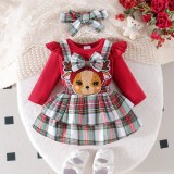 Sarafan cu body visiniu maneca lunga - Baby Reindeer (Marime Disponibila: 12-18