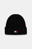 Tommy Jeans căciulă din bumbac culoarea negru, AM0AM13669