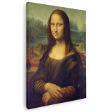 Tablou canvas portret Mona Lisa Leonardo da Vinci in nuante galben, maro, verde 1026 Tablou canvas pe panza CU RAMA 80x120 cm