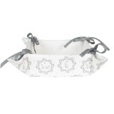 Cumpara ieftin Cos paine bumbac alb gri Pisicute 35x35x8 cm