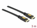 Cablu HDMI High Speed 4K30Hz T-T 3m Negru, Delock 82454