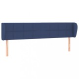 Cumpara ieftin Tablie de pat cu aripioare, albastru, 183x23x78/88 cm textil