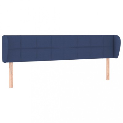 Tablie de pat cu aripioare, albastru, 163x23x78/88 cm textil foto