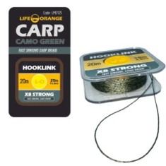 Fir Textil Orange Hooklink x8 Camo Green, 20lb, 20m
