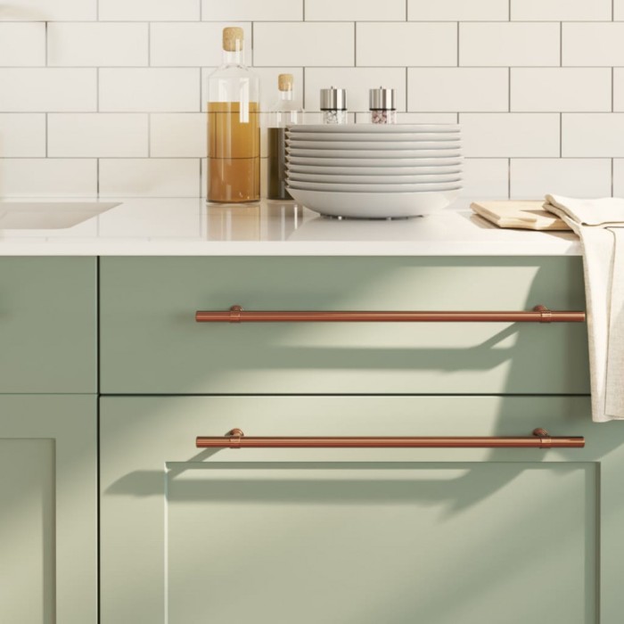 vidaXL M&acirc;nere de dulap, 20 buc., bronz, 320 mm, oțel inoxidabil