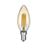 Bec LED Filament forma lumanare B35 Auriu(Gold) 4-27W 2700K (280lm) E14