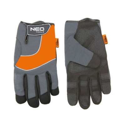 Manusi piele sintetica, insertie pvc, marime XL, NEO foto
