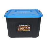 Cutie de depozitare heavy duty 40L cu capac, albastra, 490x380x200 mm