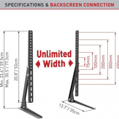 Stand de masa / podea Barkan S40, fix, 32"-85", Negru