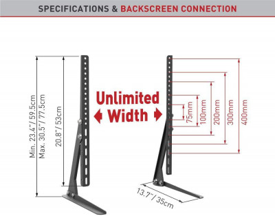 Stand de masa / podea Barkan S40, fix, 32&amp;quot;-85&amp;quot;, Negru foto