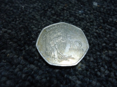 moneda 10 rupii Mauritius 1997 foto