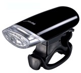 Far Bicicleta 3 LED Alb, 3 Functii (Intens, Slab, Intermitent), Negru, Infini Luxo 3, Include Baterii AA
