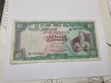 Cumpara ieftin Bancnota Ceylon 10 Rupii 1975, Asia, Stare Circulata
