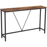 VASAGLE Masa tip consola cu cadru metalic, design industrial, 120x23x74 cm, maro rustic Household NewTrend