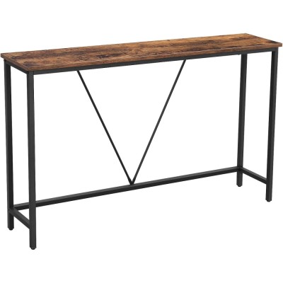 VASAGLE Masa tip consola cu cadru metalic, design industrial, 120x23x74 cm, maro rustic Household NewTrend foto