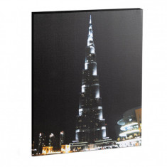 Tablou cu LED Family Pound, 38 x 48 cm, 2 x AA, model Burj Kalifa, lumina alb rece