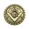 Pin masonic rotund auriu echer si compas cu litera G - PIN093