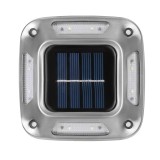 Lampa solara led pentru gradina flippy, 8 led-uri, prindere de perete sau impamantare, ip65, forma patrat, material abs si policarbonat, 9 x 9 cm, bat
