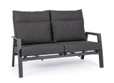 Canapea recliner aluminiu textil gri charcoal Kledi 152x81x98h
