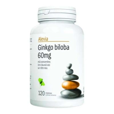 Ginkgo Biloba 60 miligrame 120 comprimate Alevia foto