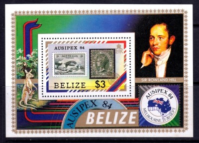 Belize 1984 - Ausipex, timbru pe timbru, colita neuzata foto