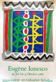 Eugen Ionescu/Eugene Ionesco - Cromolitografie, Rar Afis Expozitie Elvetia, 1986
