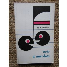 Tasso Janopoulo - Note si anecdote, 1968