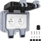 Priza electrica dubla, PC, IP66, Gri