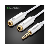 3.5mm Jack to Dual 3.5mm F Headset + Mic Y Splitter-Culoare Alb