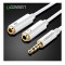 3.5mm Jack to Dual 3.5mm F Headset + Mic Y Splitter-Culoare Alb