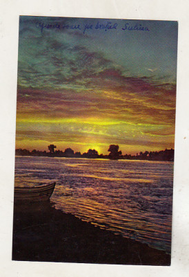 bnk cp Delta Dunarii - Apus de soare pe Bratul Sulina - uzata foto